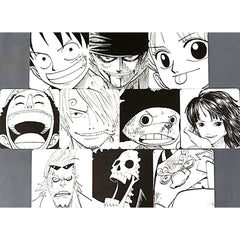 Set of 10 Straw Hat Pirates Meet the ONE PIECE Gem Goods Exhibition ALL FACES Coaster Set [USED]