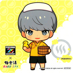 Protagonist Persona 4 Mini Chara Persona Series 25th Anniversary x Gokurakuyu RAKU SPA Between Reality and Bath Collab Menu Order Bonus Original Coaster [USED]