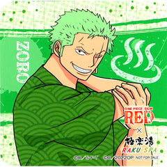 Roronoa Zoro Square / Real Proportion Group A ONE PIECE FILM RED x Gokurakuyu RAKU SPA Sento Begins!! Straw Hat Pirates Collabo Menu Order Bonus Coaster [USED]