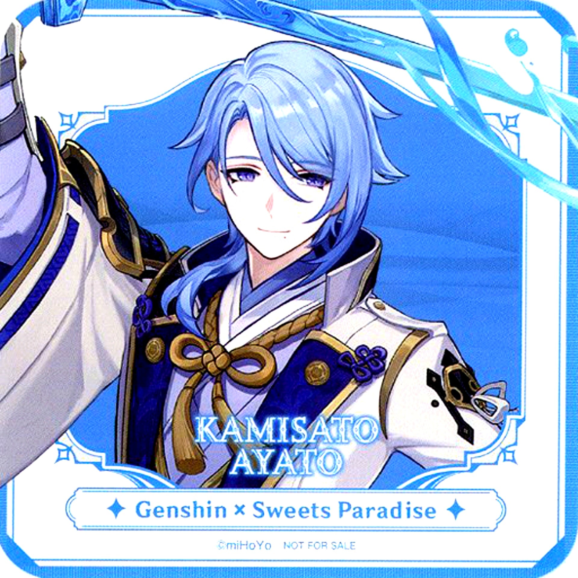 Kamisato Ayato Genshin Full Body Character Coaster Sweets Paradise Cherry Blossoms Thunder Collab Food Dessert Menu Order Bonus [USED]