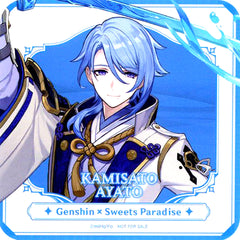 Kamisato Ayato Genshin Full Body Character Coaster Sweets Paradise Cherry Blossoms Thunder Collab Food Dessert Menu Order Bonus [USED]