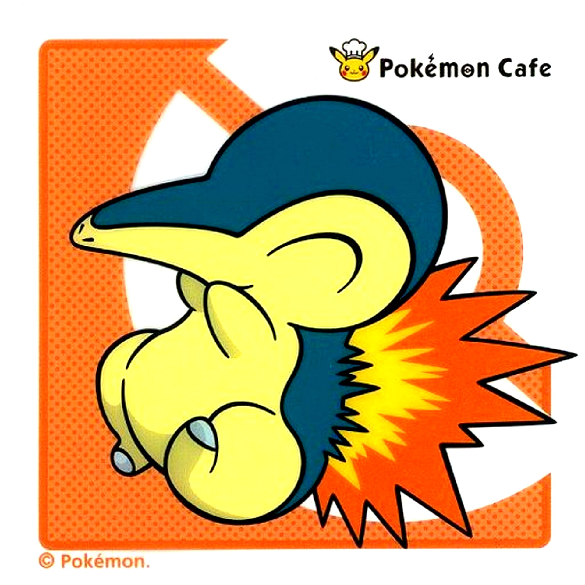 Cyndaquil Square Border Clear Coaster Pokemon Pokemon Cafe Drink Order Bonus [USED]
