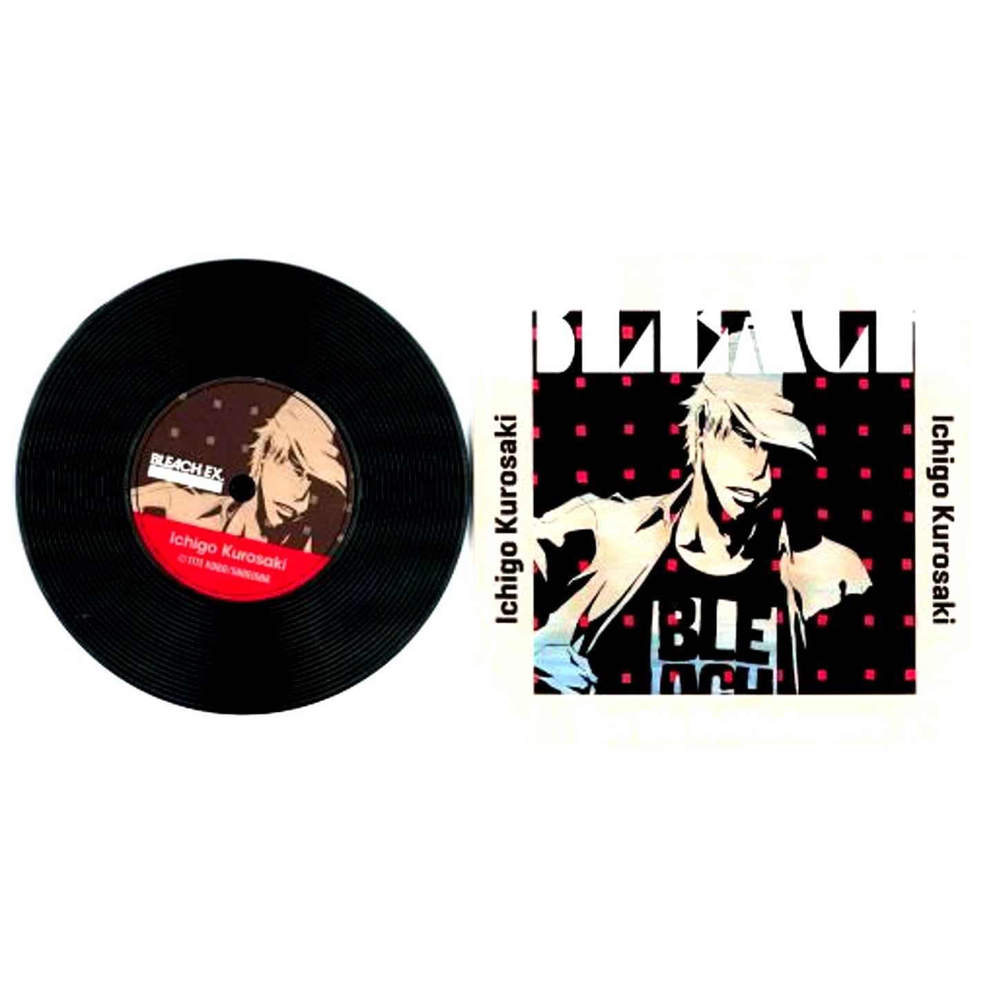 Ichigo Kurosaki Background Black Red BLEACH 20th Anniversary Original Art Exhibition BLEACH EX. Original Record Coaster Collection [USED]