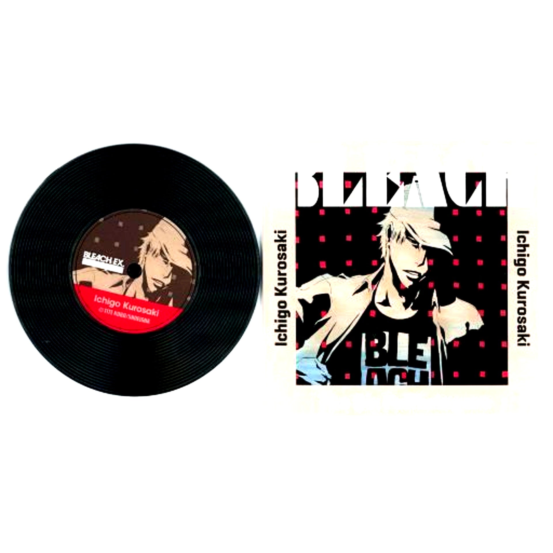 Ichigo Kurosaki Background Black Red BLEACH 20th Anniversary Original Art Exhibition BLEACH EX. Original Record Coaster Collection [USED]