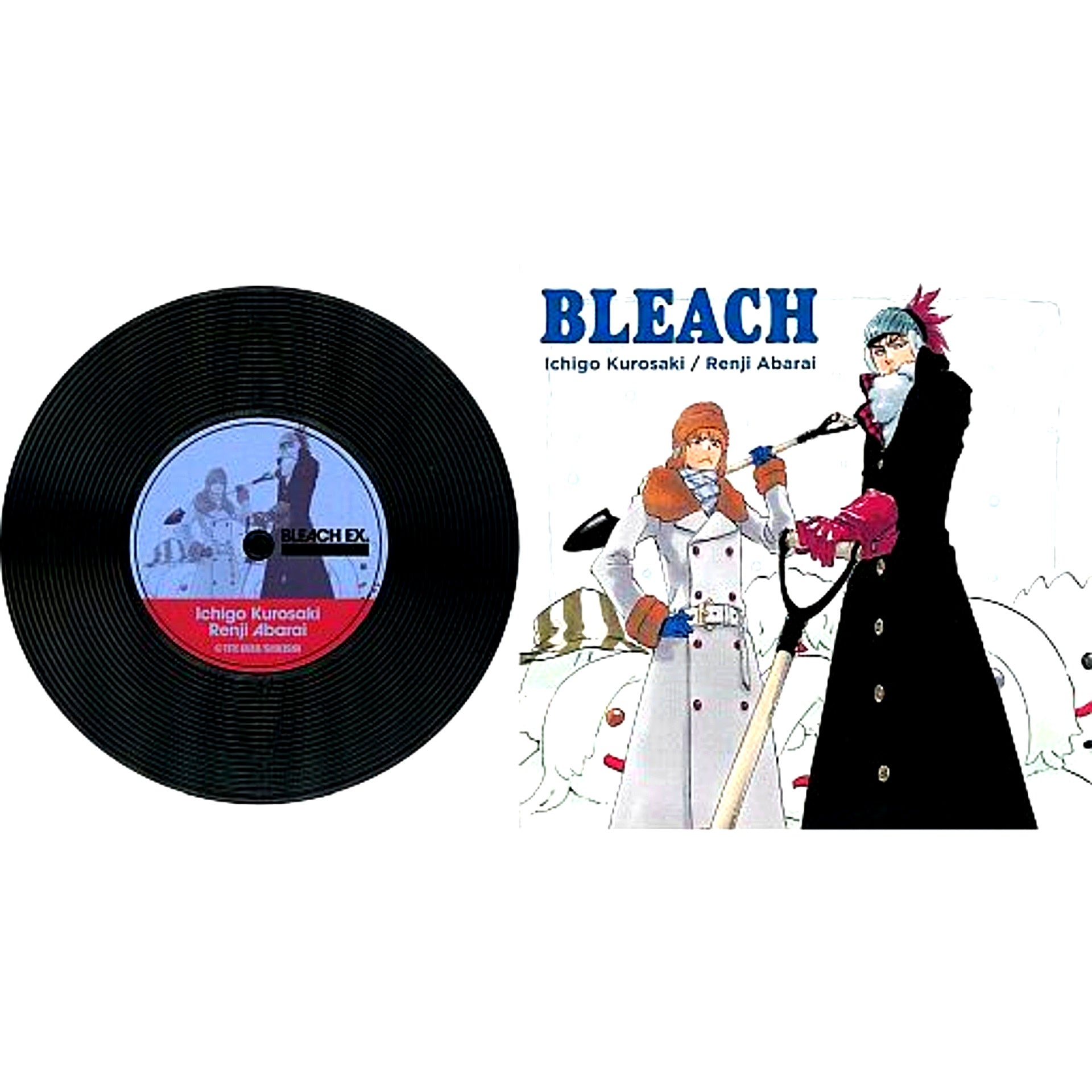 Ichigo Kurosaki and Renji Abarai BLEACH 20th Anniversary Original Art Exhibition BLEACH EX. Original Record Coaster Collection [USED]