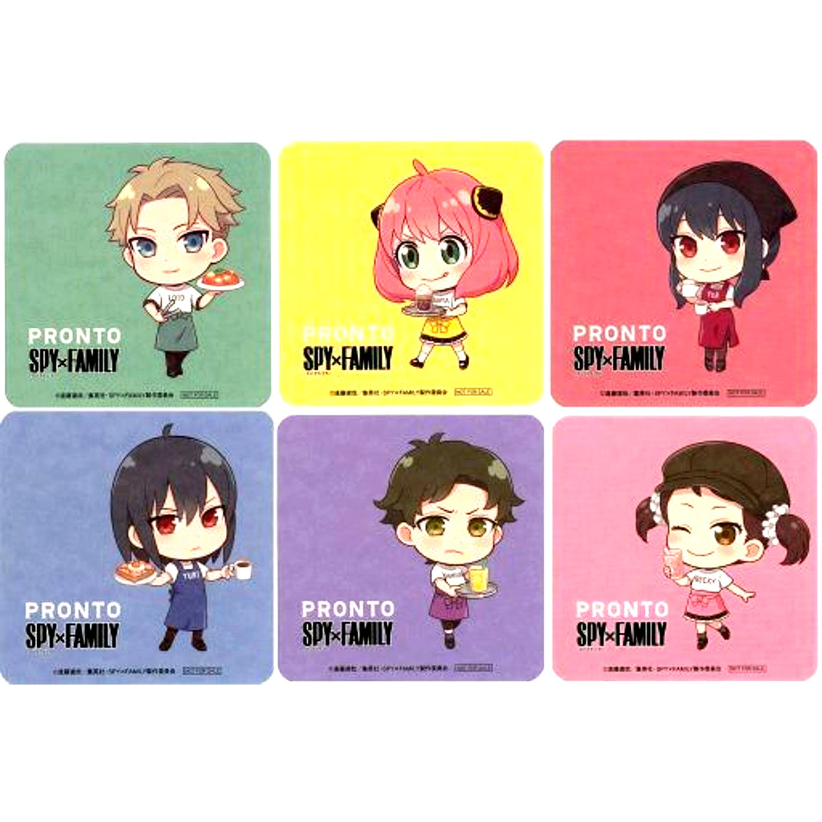 Set of 6 Coaster SPY x FAMILY x PRONTO Collab Drink Order Bonus Vol. 2 [USED]