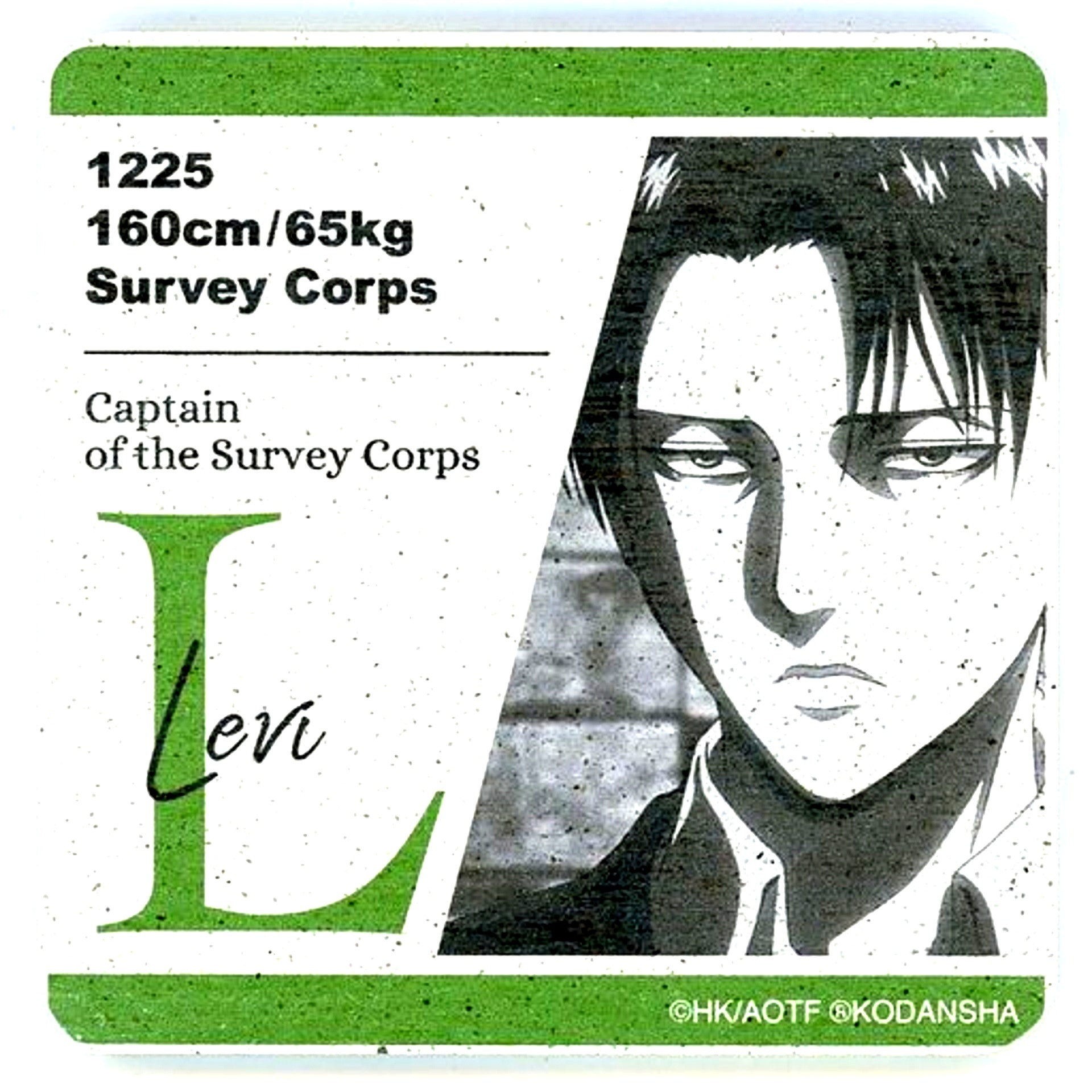 Levi Ackerman Attack on Titan Water Absorbent Coaster [USED]