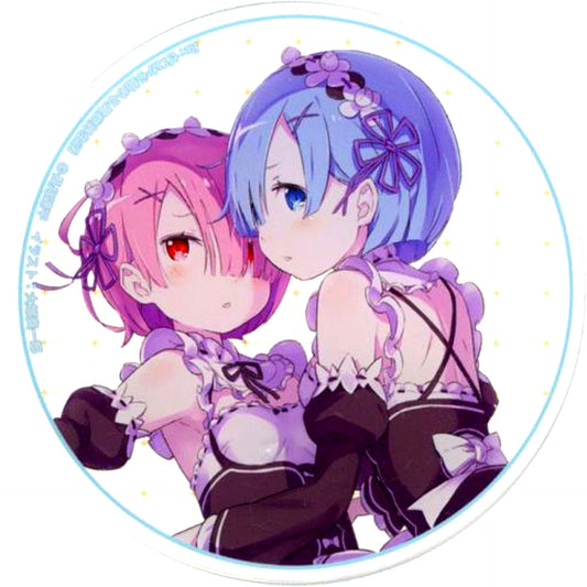 Rem & Ram Re:ZERO Starting Life in Another World Acrylic Coaster MF Bunko J 20th Anniversary x Gratte animatecafe Drink Order Paid Bonus [USED]