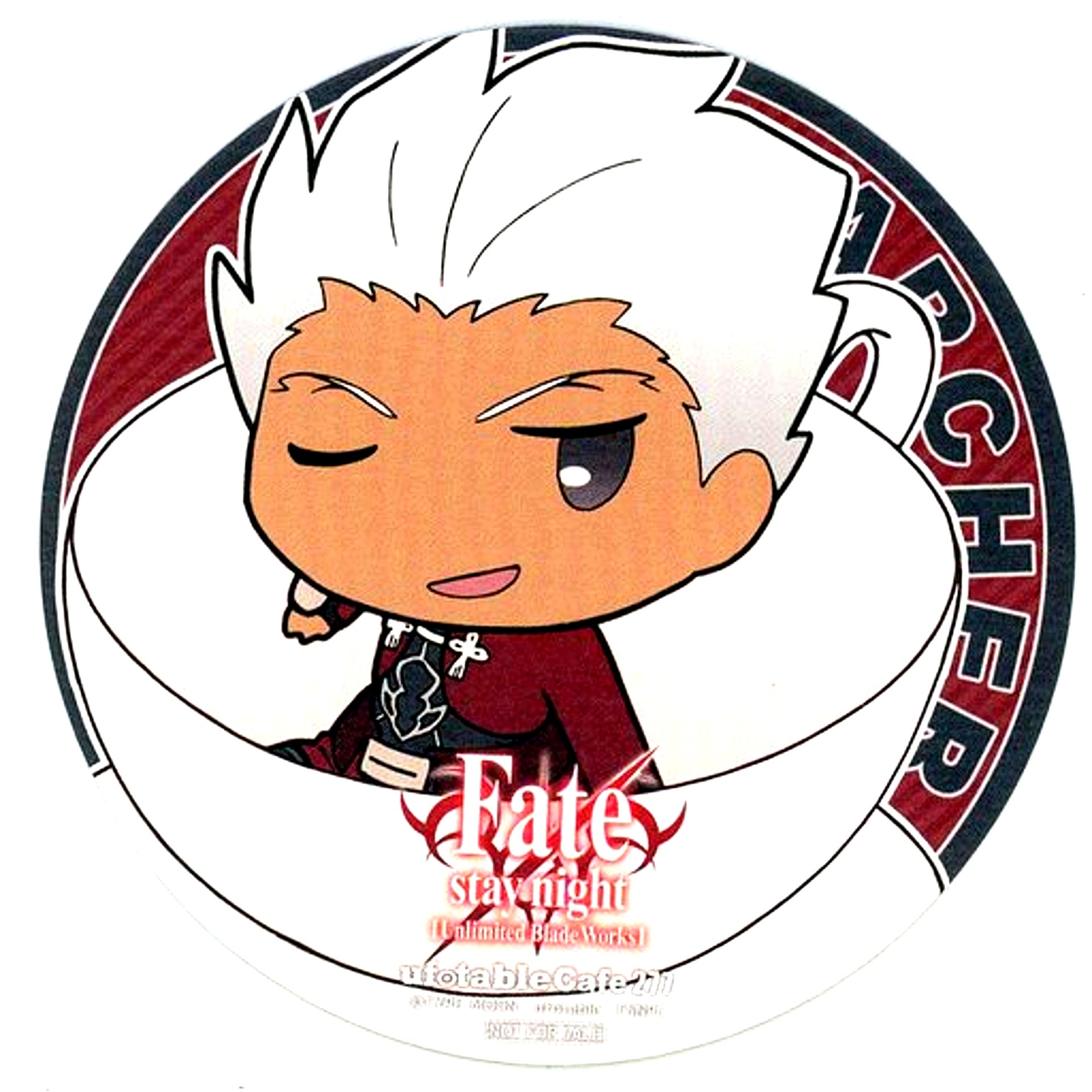Archer 277 Coaster Fate/stay night Unlimited Blade Works x ufotable cafe Drink Menu Order Bonus [USED]