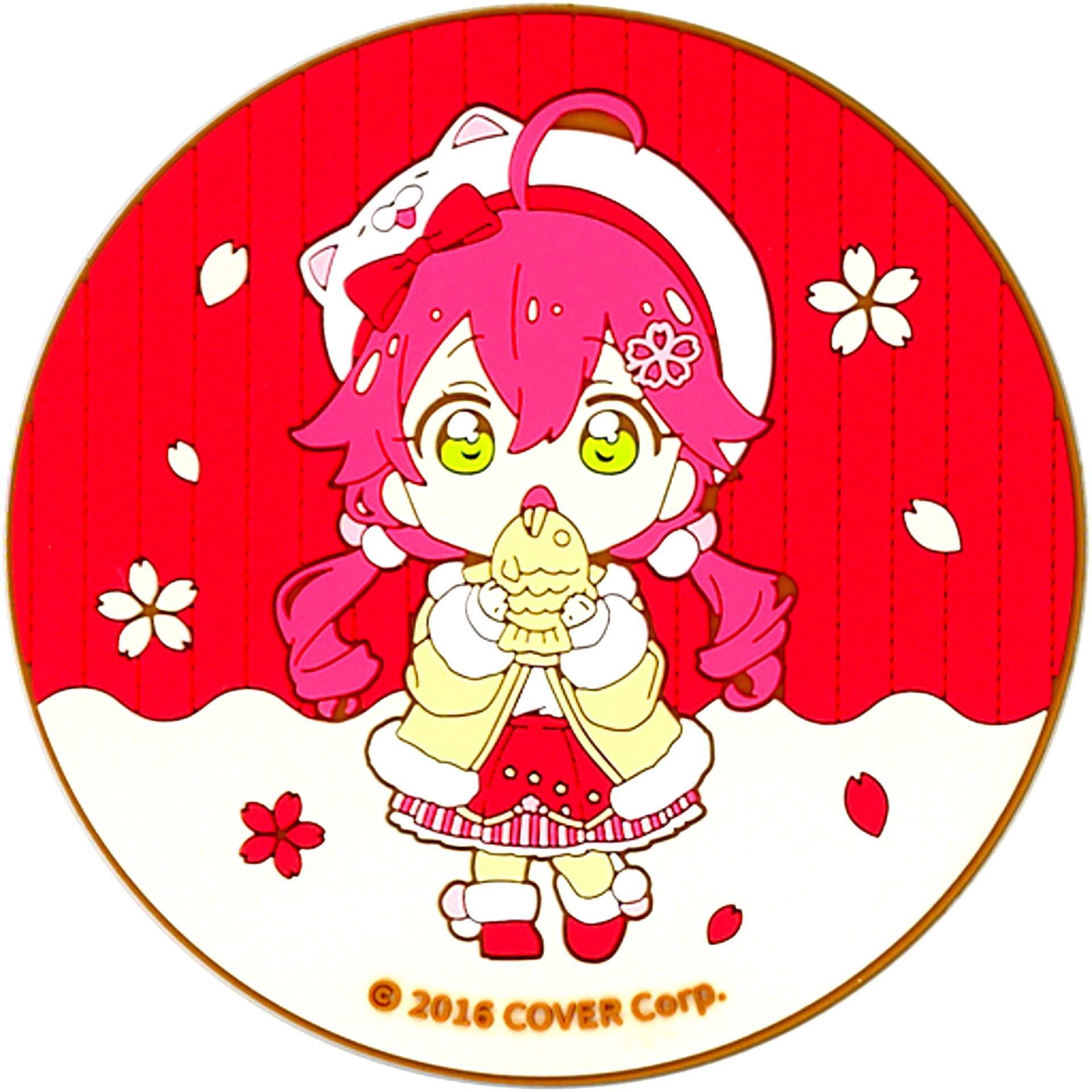 Sakura Miko A Casual Clothes Pink Rubber Coaster Virtual YouTuber Hololive Sakura Miko x Naruto Taiyaki Honpo [USED]