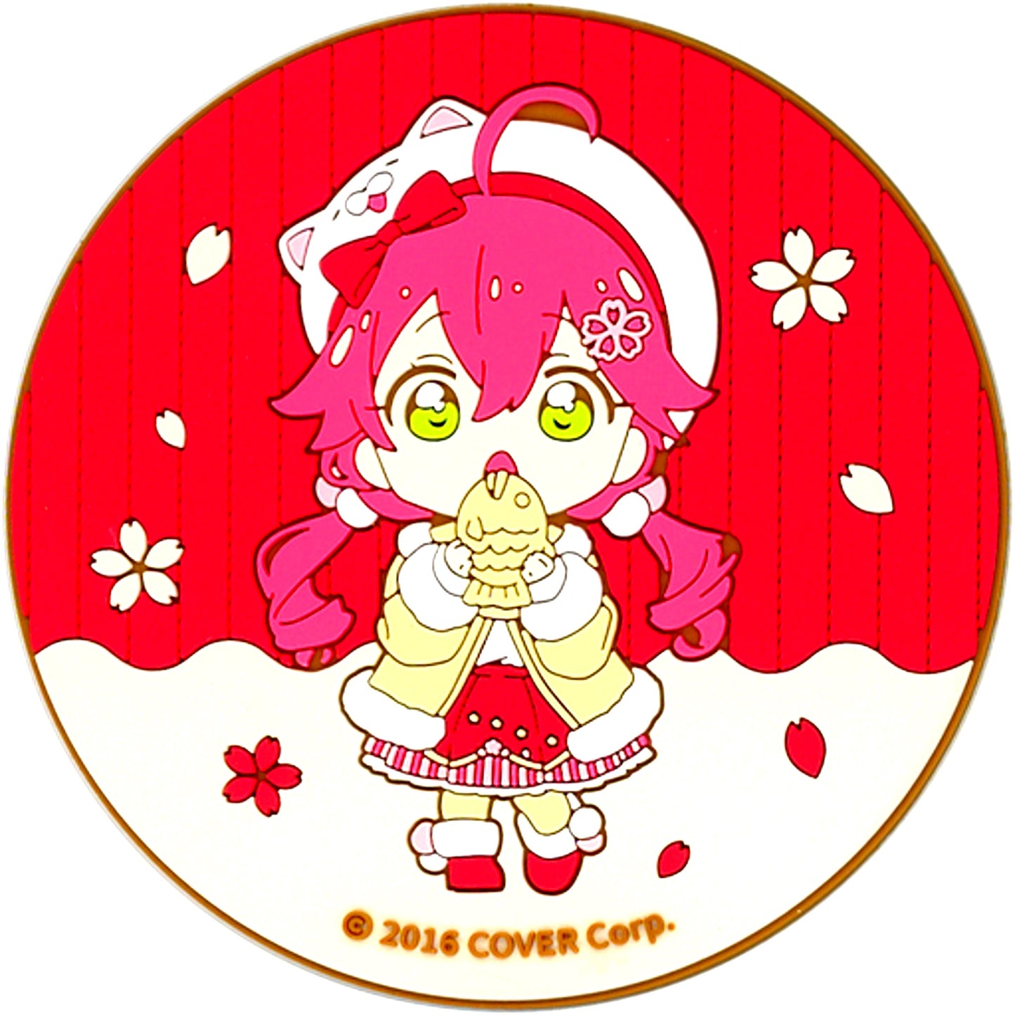 Sakura Miko A Casual Clothes Pink Rubber Coaster Virtual YouTuber Hololive Sakura Miko x Naruto Taiyaki Honpo [USED]
