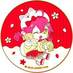 Sakura Miko B Casual Clothes Red Rubber Coaster Virtual YouTuber Hololive Sakura Miko x Naruto Taiyaki Honpo [USED]