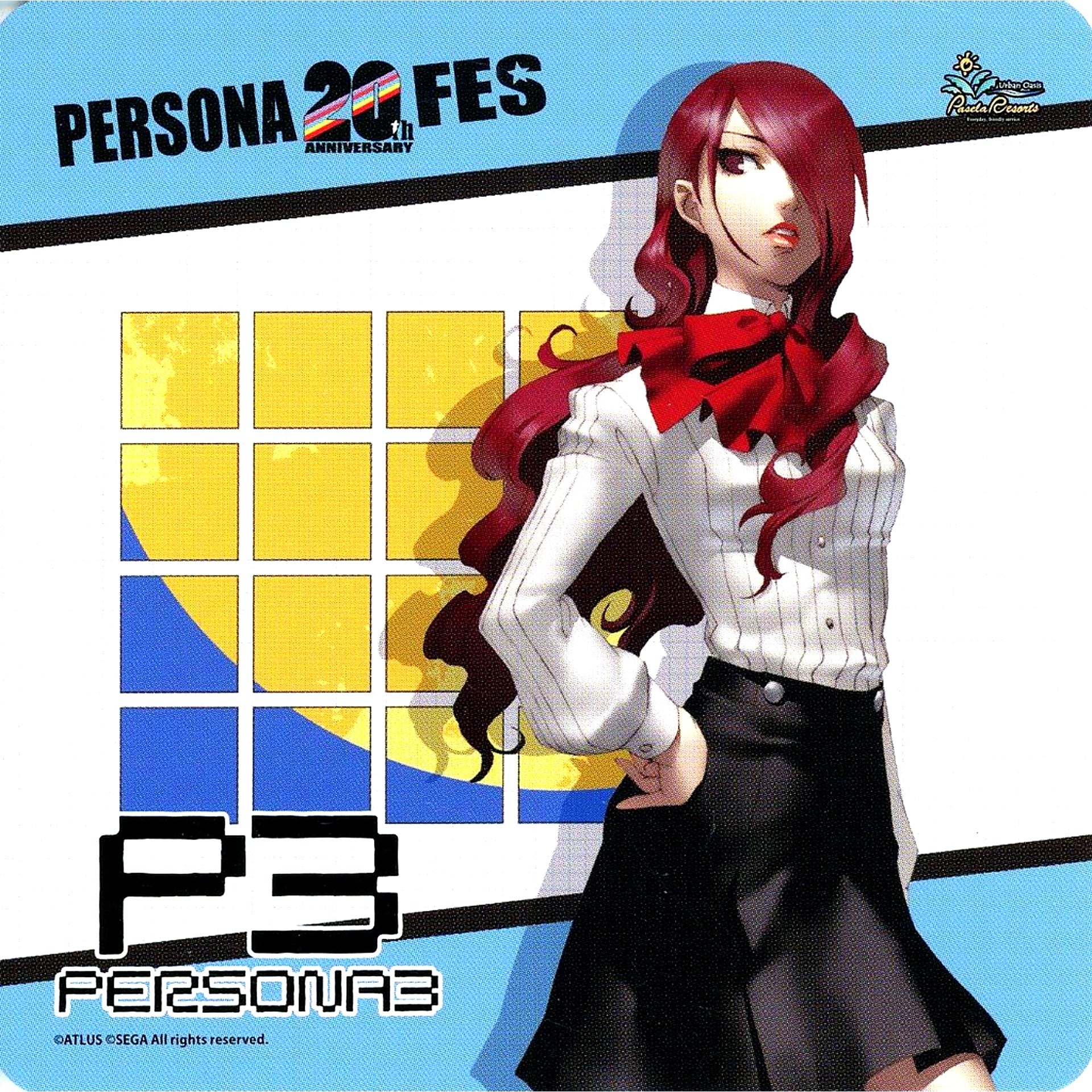 Mitsuru Kirijo Persona 3 Original Coaster Persona 20th Fes x Pasela Collabo Cafe Menu Order Bonus [USED]