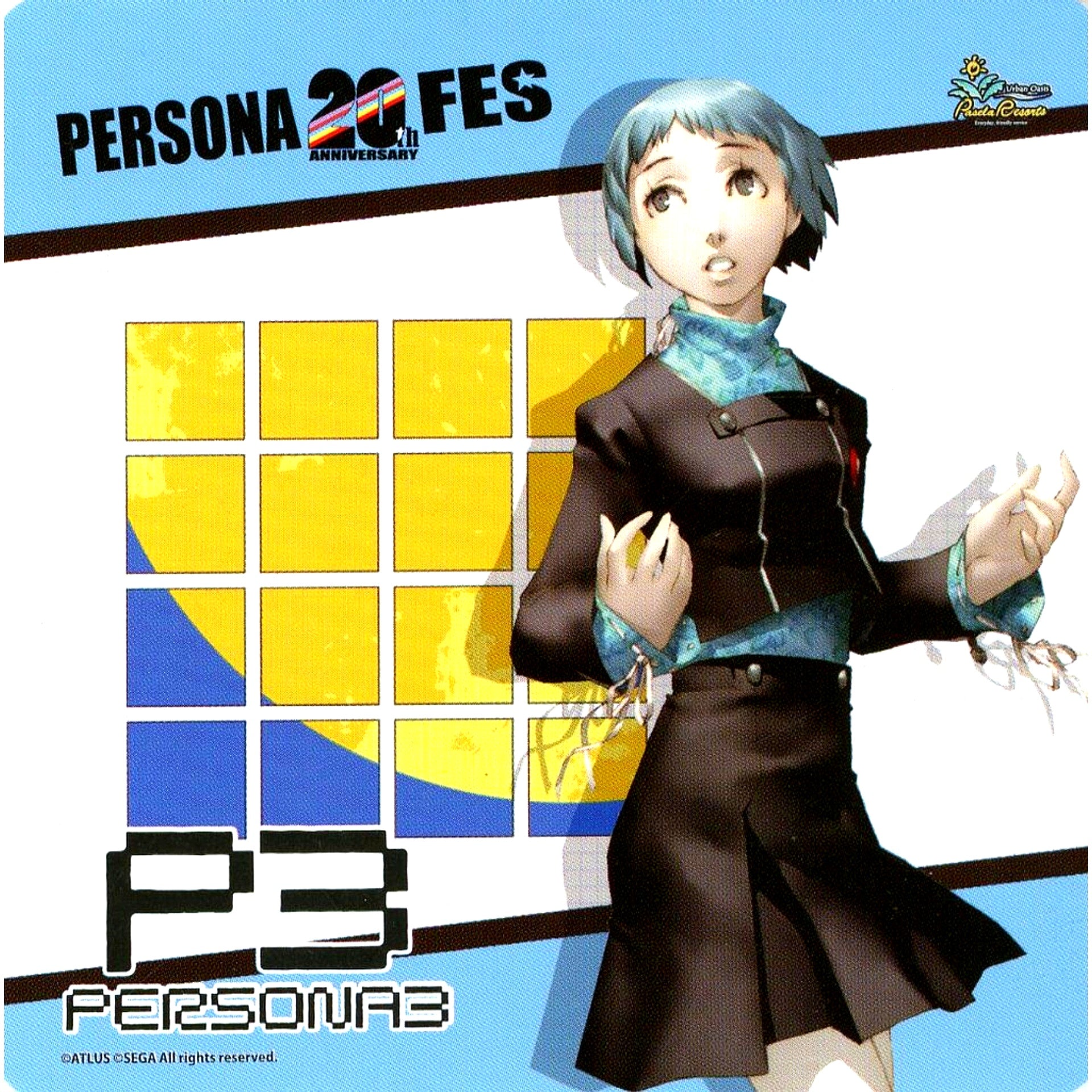 Fuuka Yamagishi Persona 3 Original Coaster Persona 20th Fes x Pasela Collabo Cafe Menu Order Bonus [USED]
