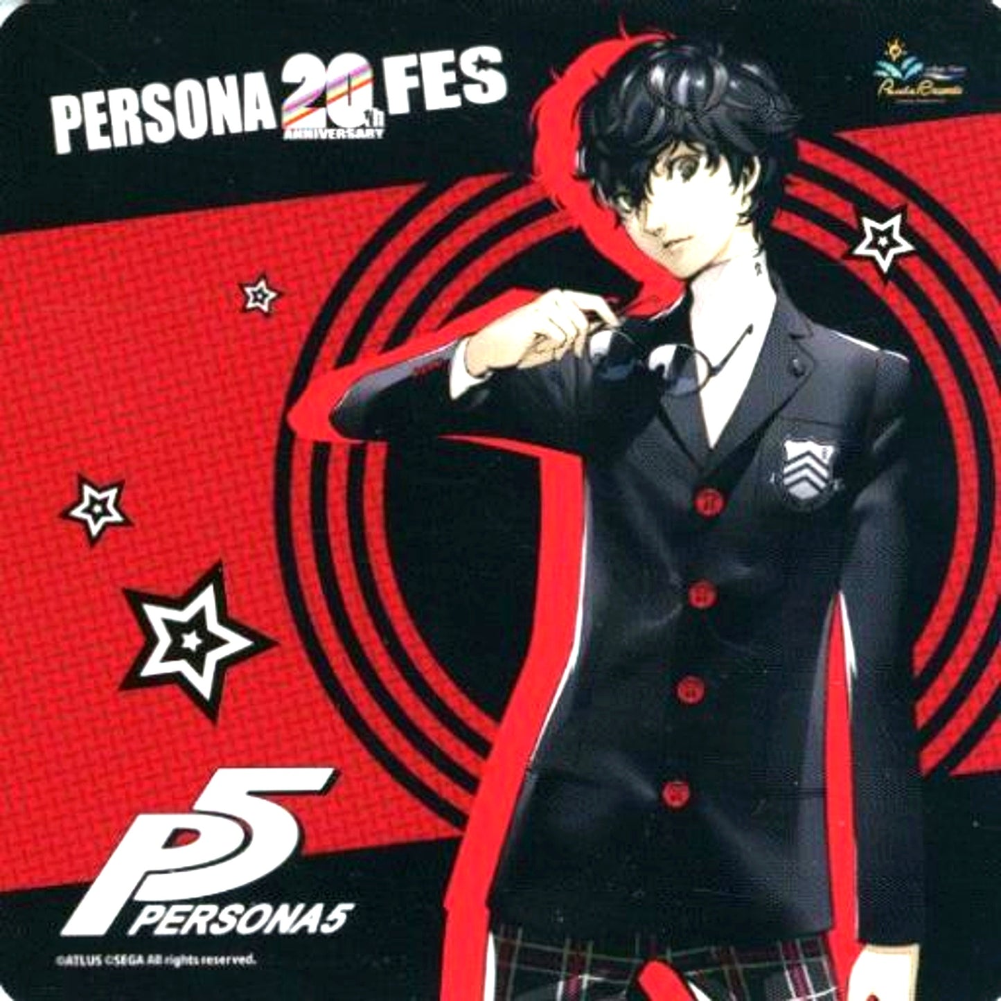 Protagonist Persona 5 Original Coaster Persona 20th Fes x Pasela Collabo Cafe Menu Order Bonus [USED]