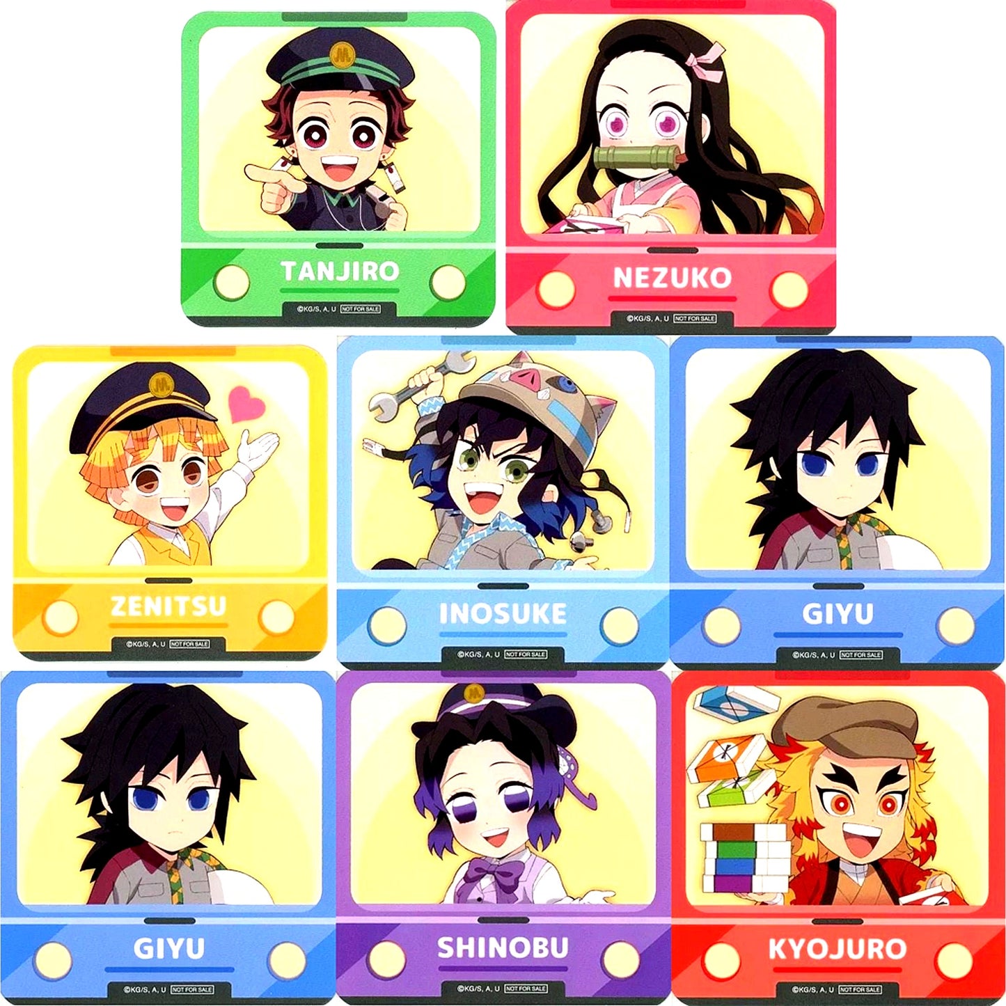 Set of 8 Demon Slayer x Osaka Metro Subway Infiltration Sugoroku Great Strategy Collabo Menu Order Bonus Original Coaster [USED]