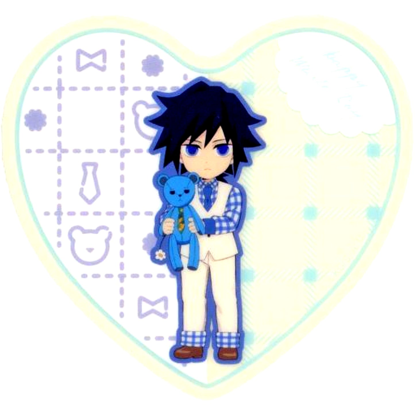 Giyu Tomioka Demon Slayer x ufotable Cafe Machi Asobi CAFE White Day Event 2023 Random Heart Shaped Acrylic Coaster A [USED]