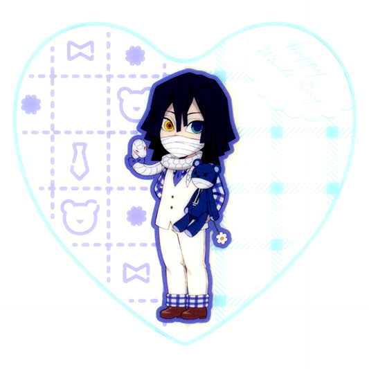 Obanai Iguro Demon Slayer x ufotable Cafe / Machi Asobi CAFE White Day Event 2023 Random Heart Shaped Acrylic Coaster A [USED]