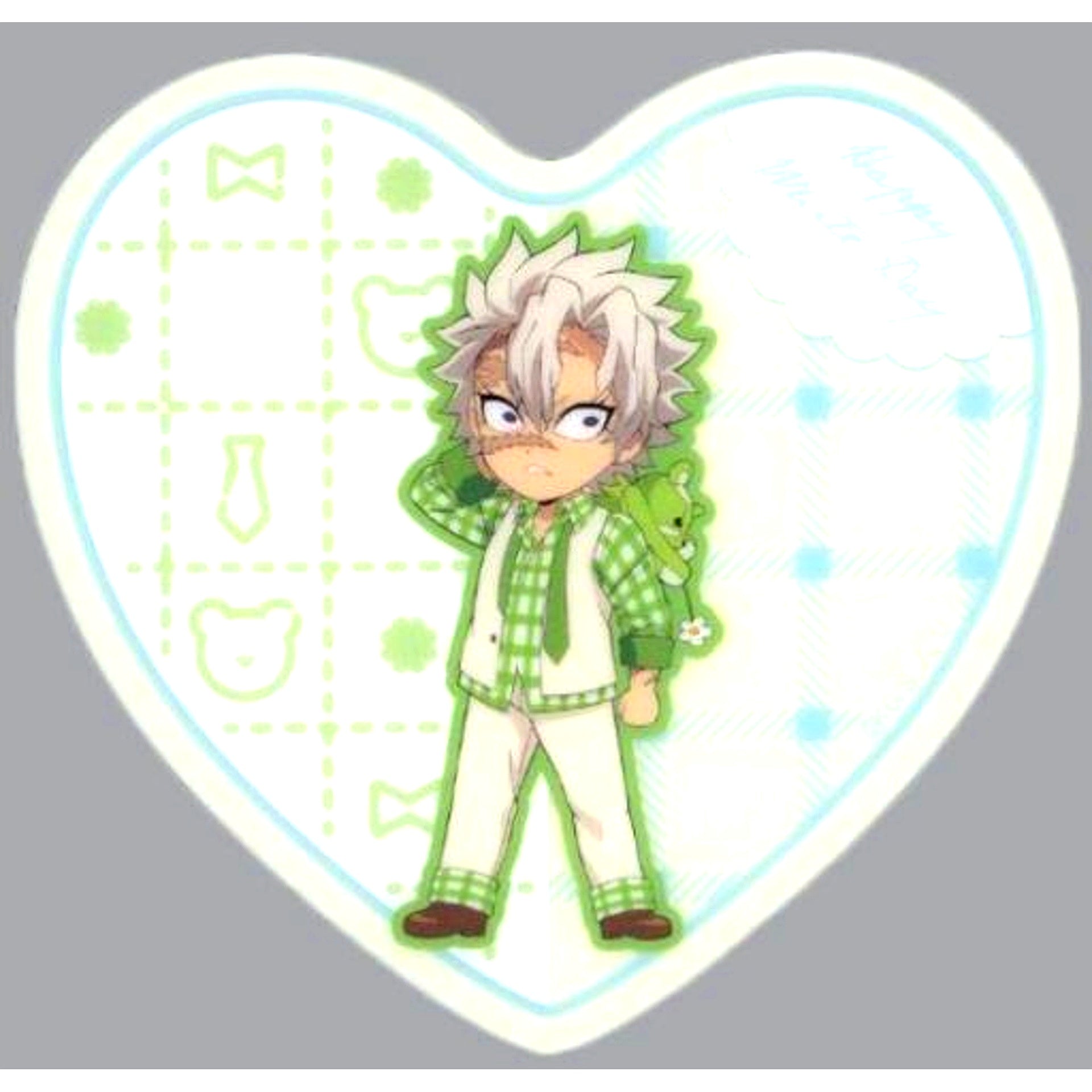 Sanemi Shinazugawa Demon Slayer x ufotable Cafe / Machi Asobi CAFE White Day Event 2023 Random Heart Shaped Acrylic Coaster A [USED]
