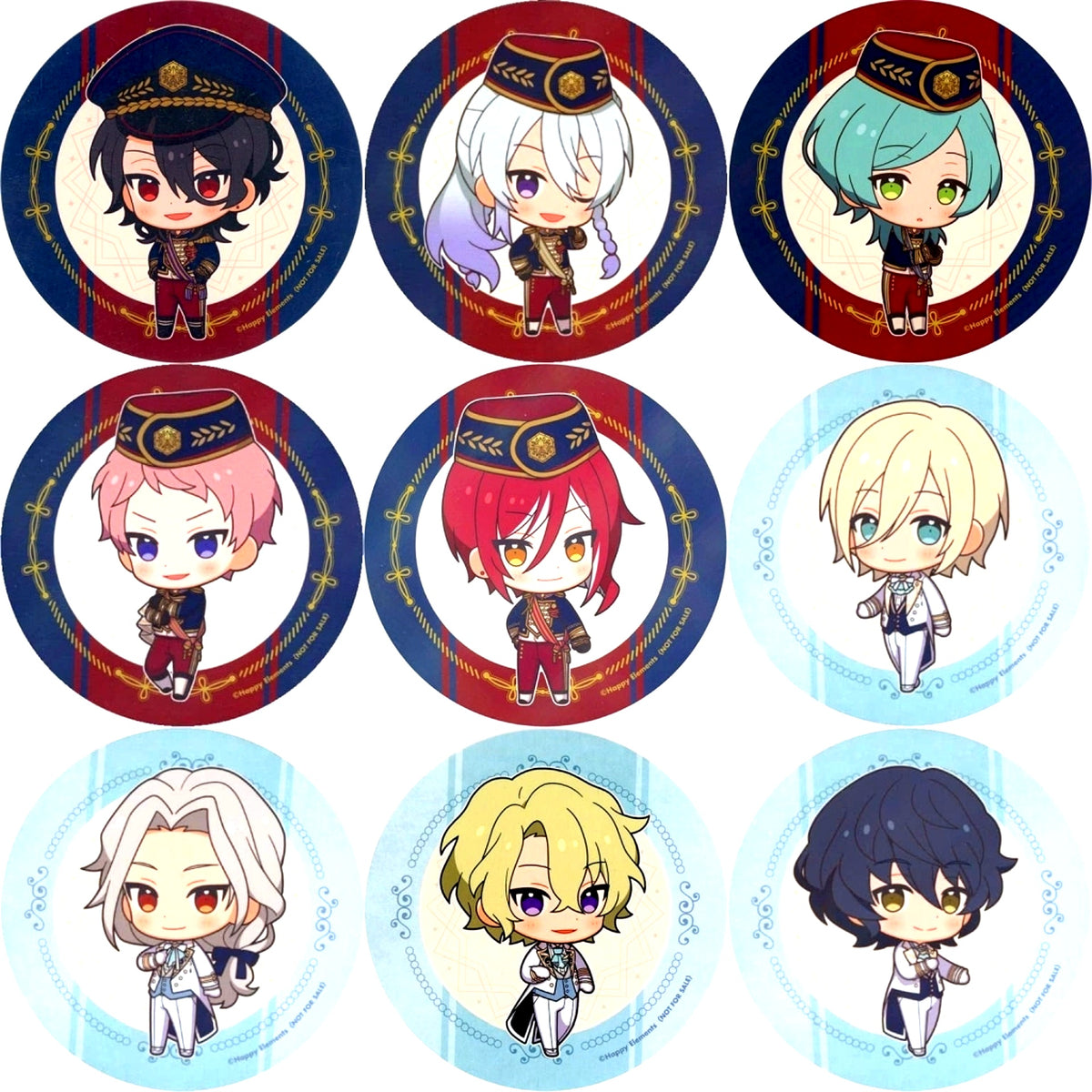 Set of 9 Aurora Coaster Ensemble Stars Reminiscence Selection Element x animatecafe Collabo Menu Order Bonus [USED]