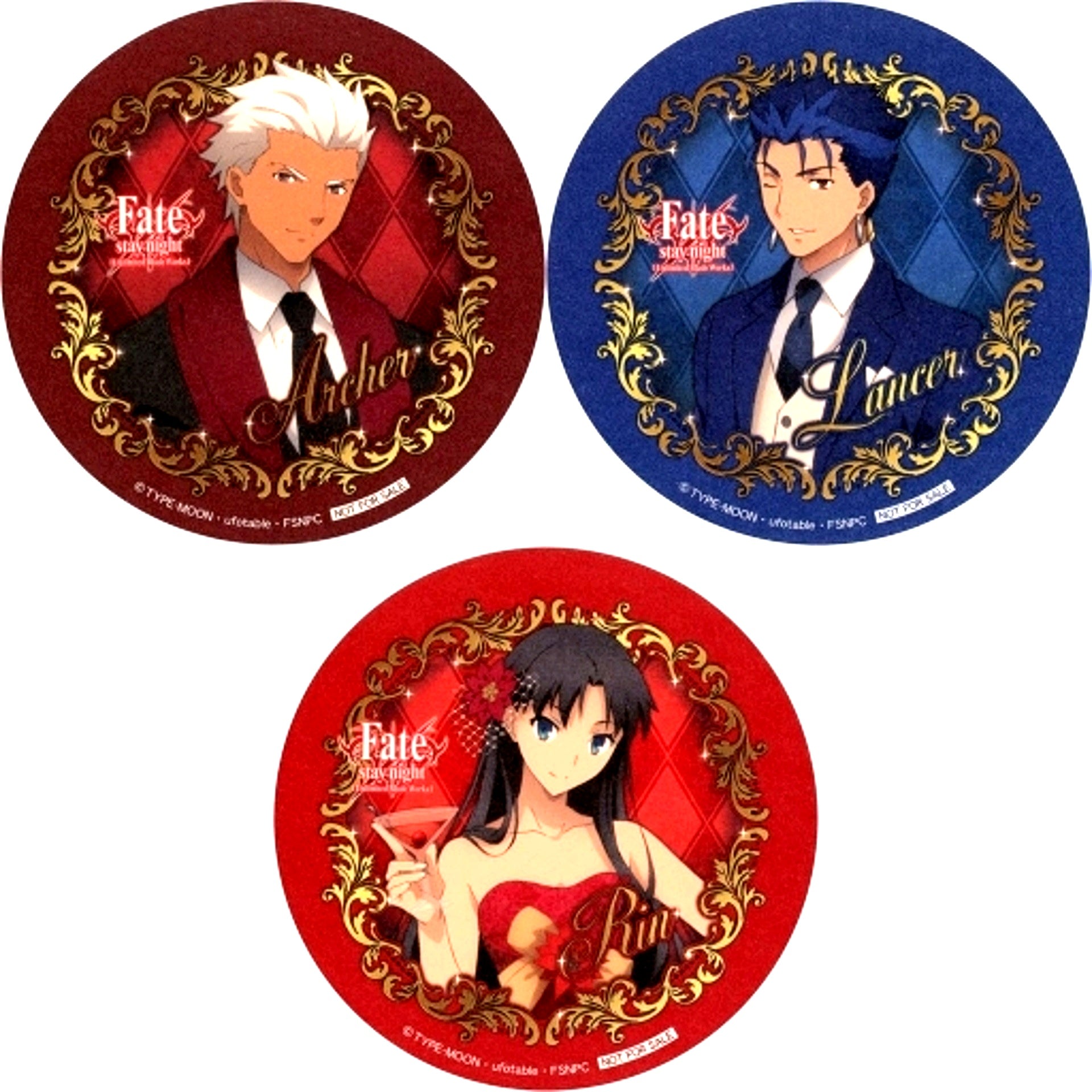 Set of 3 Special Coaster Fate/stay night Unlimited Blade Works Holy Grail War Conclusion Memorial Fair in Animate Gamers Eligible Product Purchase Bonus [USED]