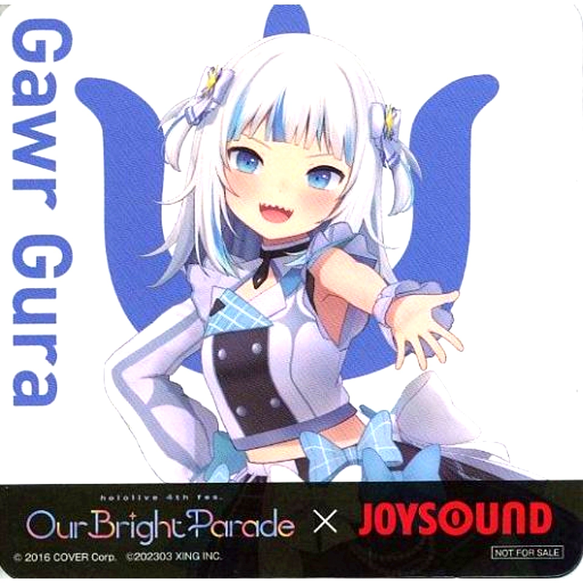 Gawr Gura Original Coaster Virtual YouTuber Hololive 4th fes. Our Bright Parade x JOYSOUND Part 2 Drink Menu Order Bonus [USED]