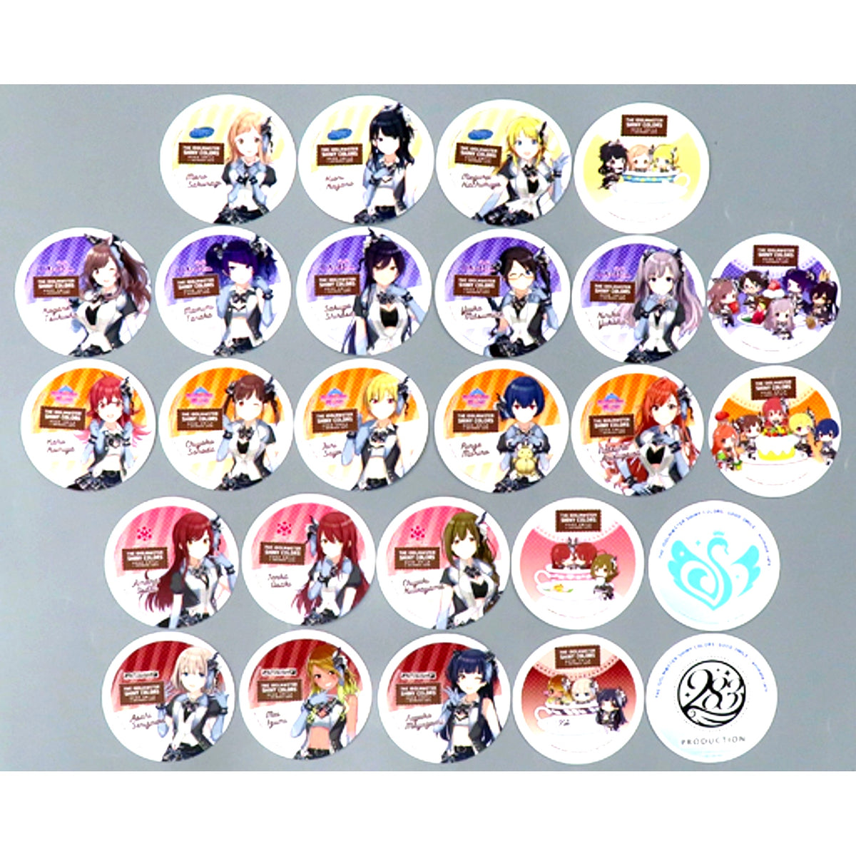 Set of 26 THE IDOLMASTER SHINY COLORS x animatecafe Menu Order Bonus Coaster [USED]