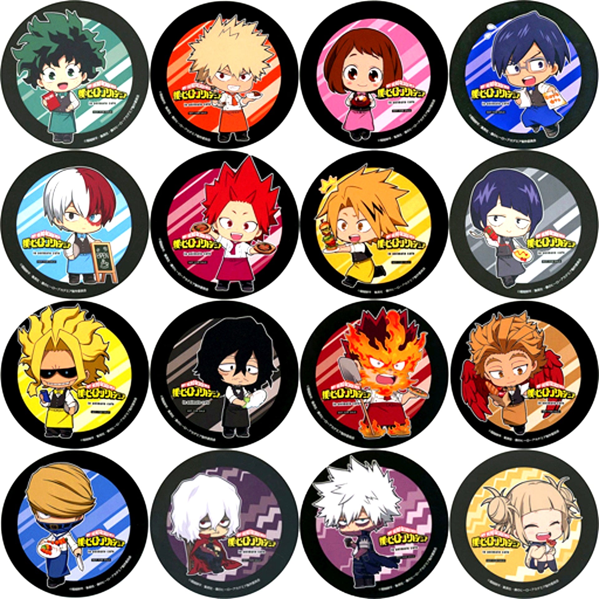 Set of 16 My Hero Academia x animatecafe Menu Order Bonus Coaster [USED]