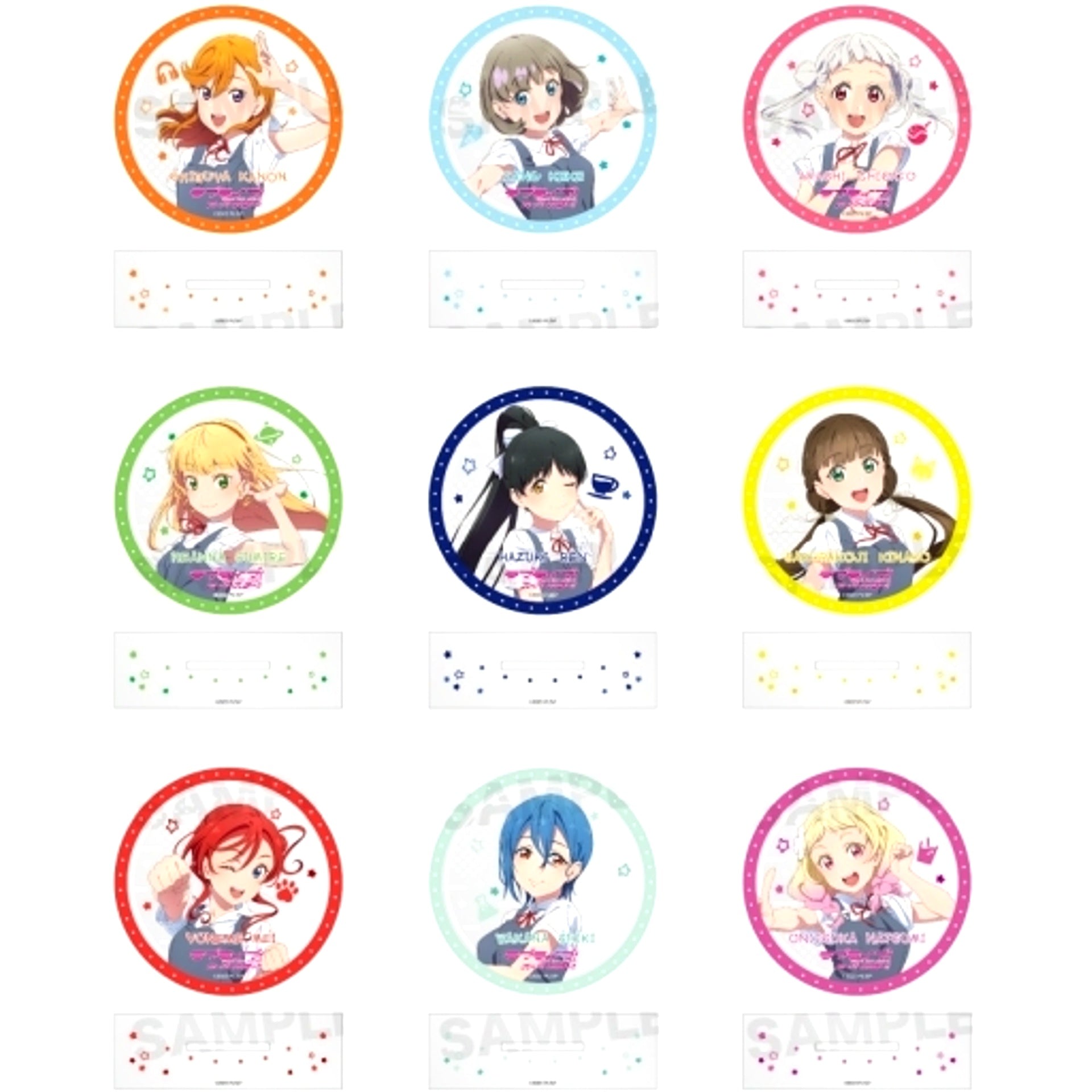 Set of 9 Love Live! Superstar!! Trading Acrylic Coaster Stand [USED]