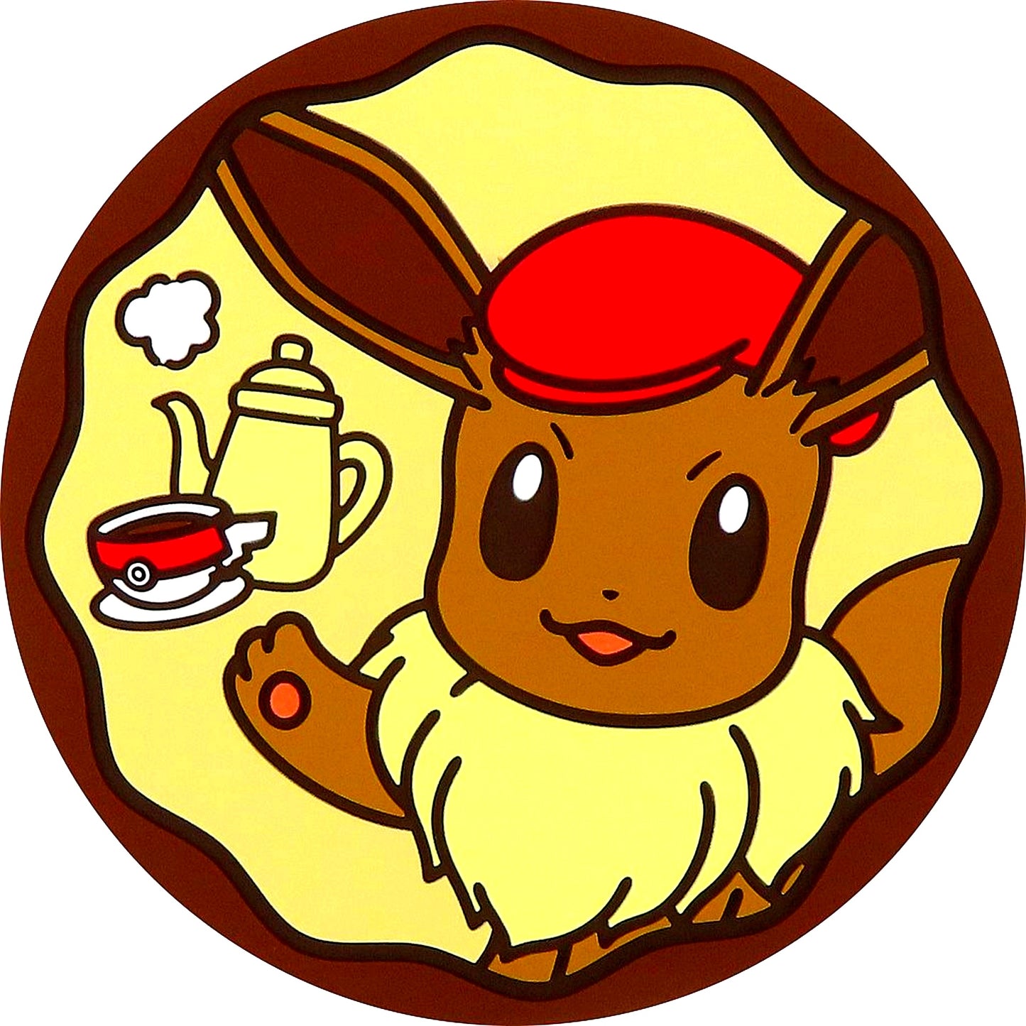 Eevee Rubber Coaster Pokemon Pokemon Cafe Seat Reservation Limited Goods [USED]