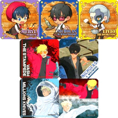 Set of 7 Coaster Trigun Stampede x Chugai Grace Cafe Second Half Food & Drink Menu Order Bonus [USED]