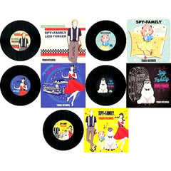 Set of 5 SPY x FAMILY x TOWER RECORDS CAFE Trading Record Coaster [USED]