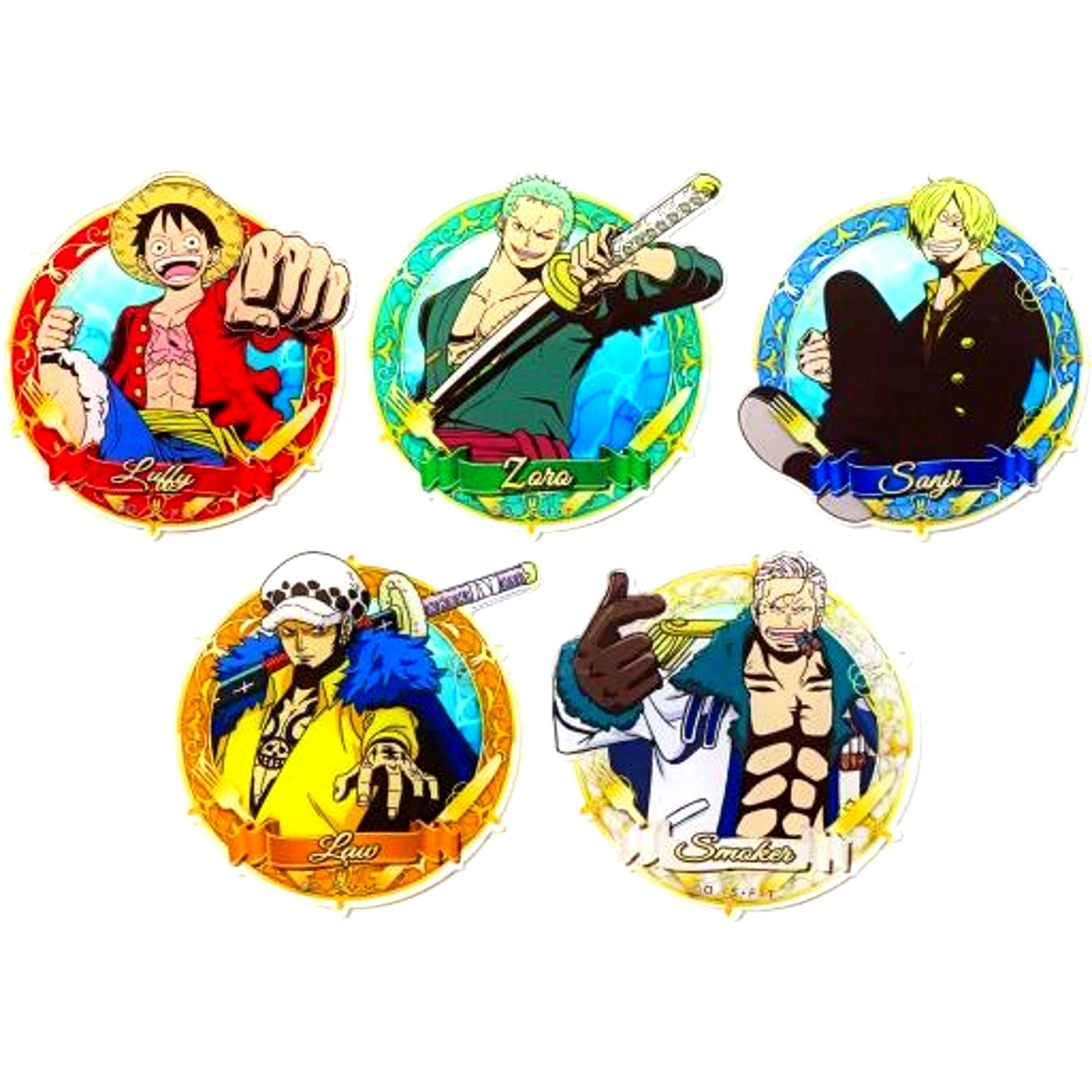 Set of 5 ONE PIECE Premier Show 2023 Universal Studios Japan Limited Sanji's Pirates Restaurant Original Acrylic Coaster Drink Order Bonus [USED]