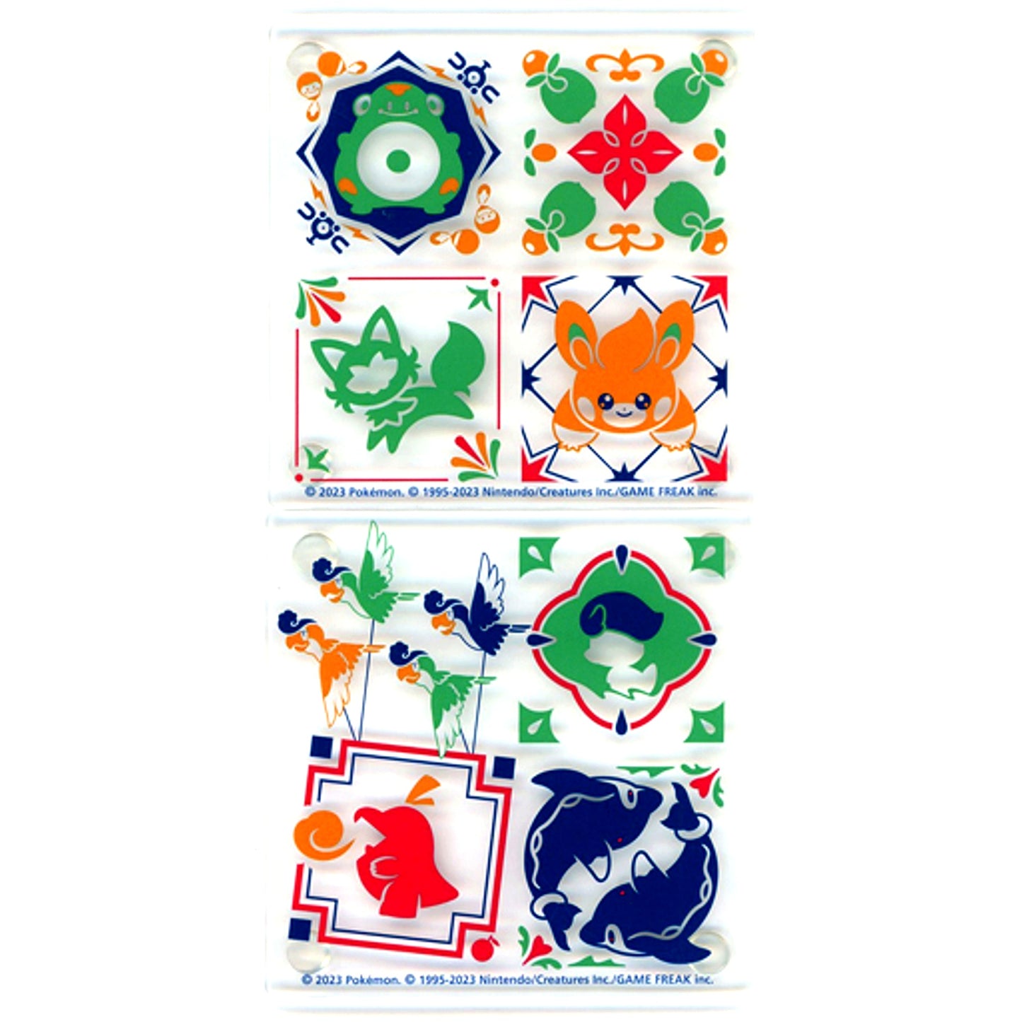 Set of 2 Paldea tile Acrylic Coasters Pokemon Scarlet and Violet Pokemon Center Limited [USED]