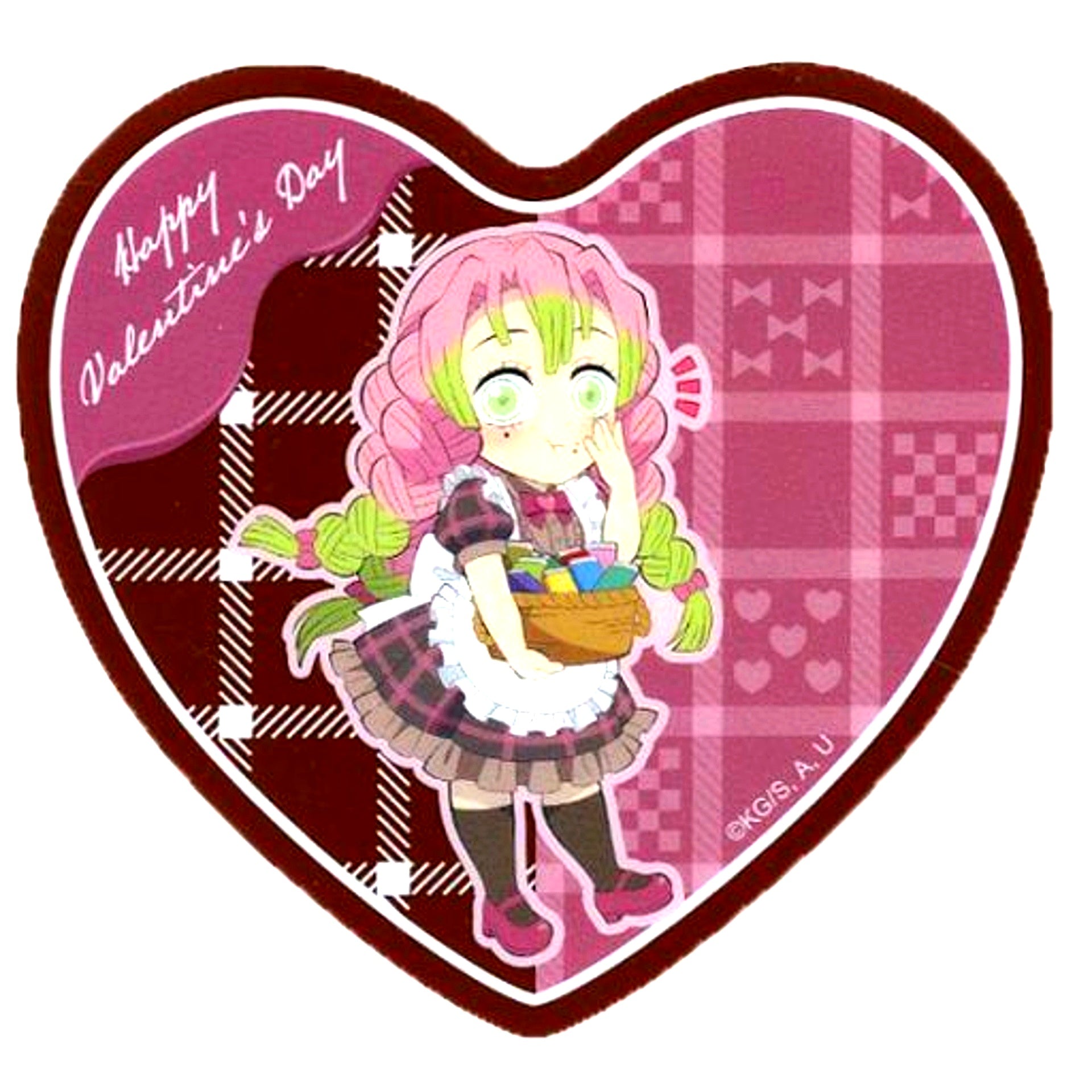 Mitsuri Kanroji Demon Slayer x ufotable Cafe x Machi Asobi CAFE Valentine Event 2023 Random Heart Shaped Acrylic Coaster [USED]
