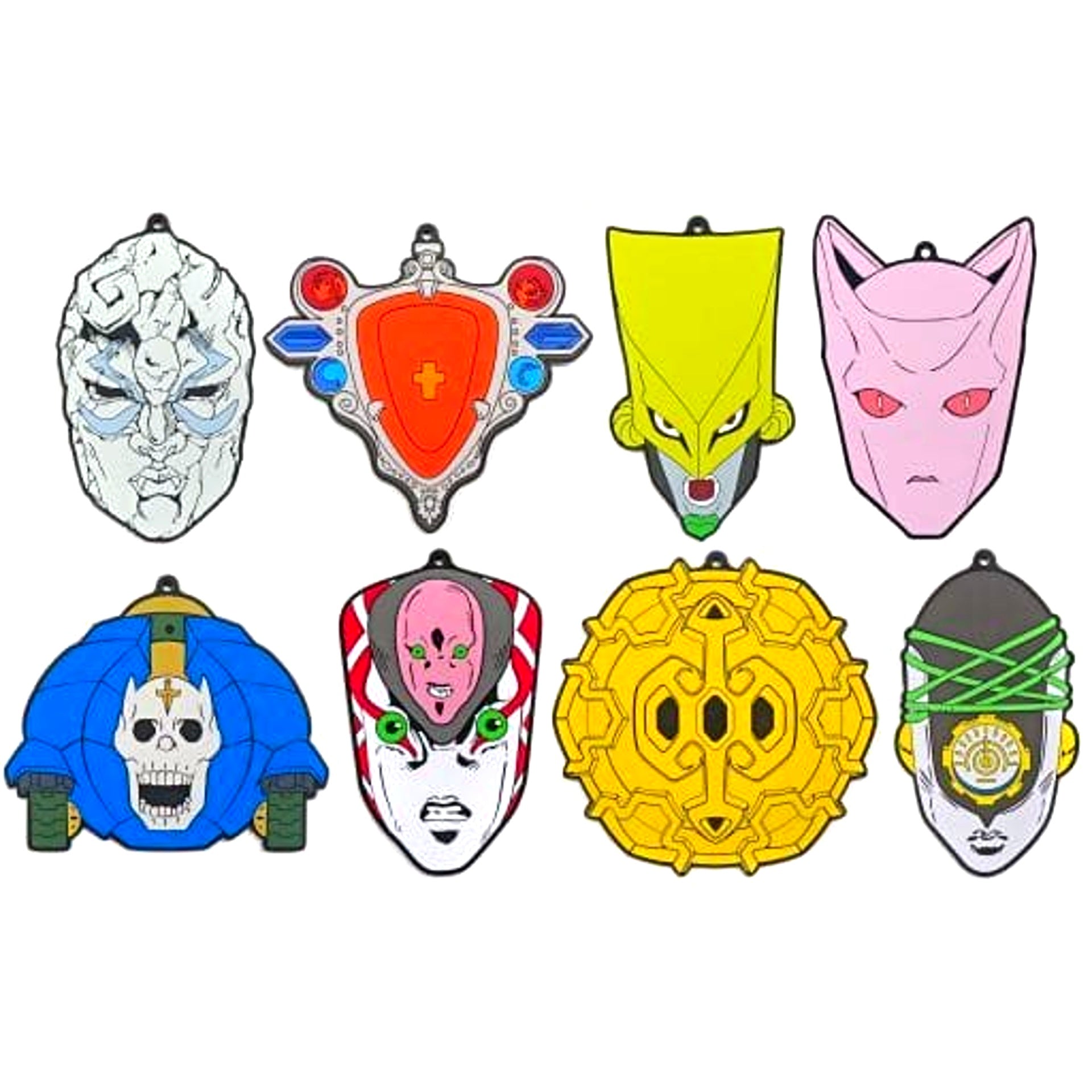 JoJo's Bizarre Adventure Stone Mask & Others All 8 Types Set Ichiban Kuji Evil Party Rubber Coaster Prize H [USED]