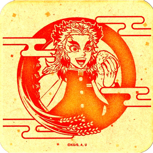 Kyojuro Rengoku Trading Wood Coaster Demon Slayer Murase Rice [USED]