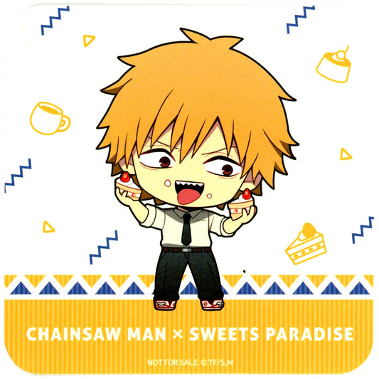 Denji Mini Character Chainsaw Man and SWEETS PARADISE Original Coaster Collab Menu Bonus [USED]