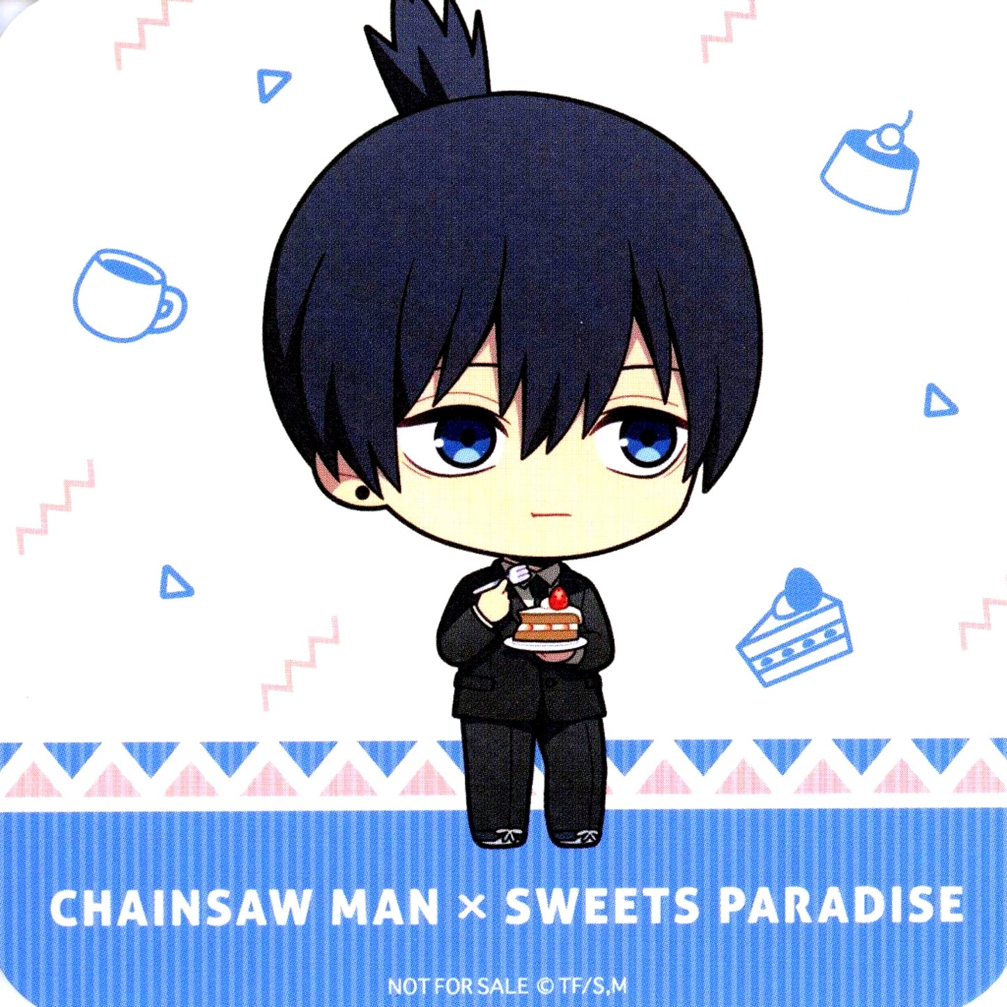 Aki Hayakawa Mini Character Chainsaw Man and SWEETS PARADISE Original Coaster Collab Menu Bonus [USED]