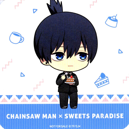 Aki Hayakawa Mini Character Chainsaw Man and SWEETS PARADISE Original Coaster Collab Menu Bonus [USED]