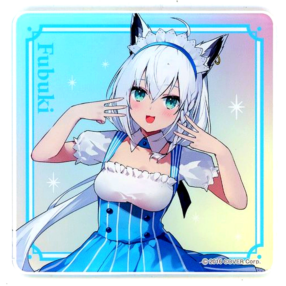 Shirakami Fubuki Lawson Maid Outfit Acrylic Coaster Virtual YouTuber Hololive x Lawson [USED]
