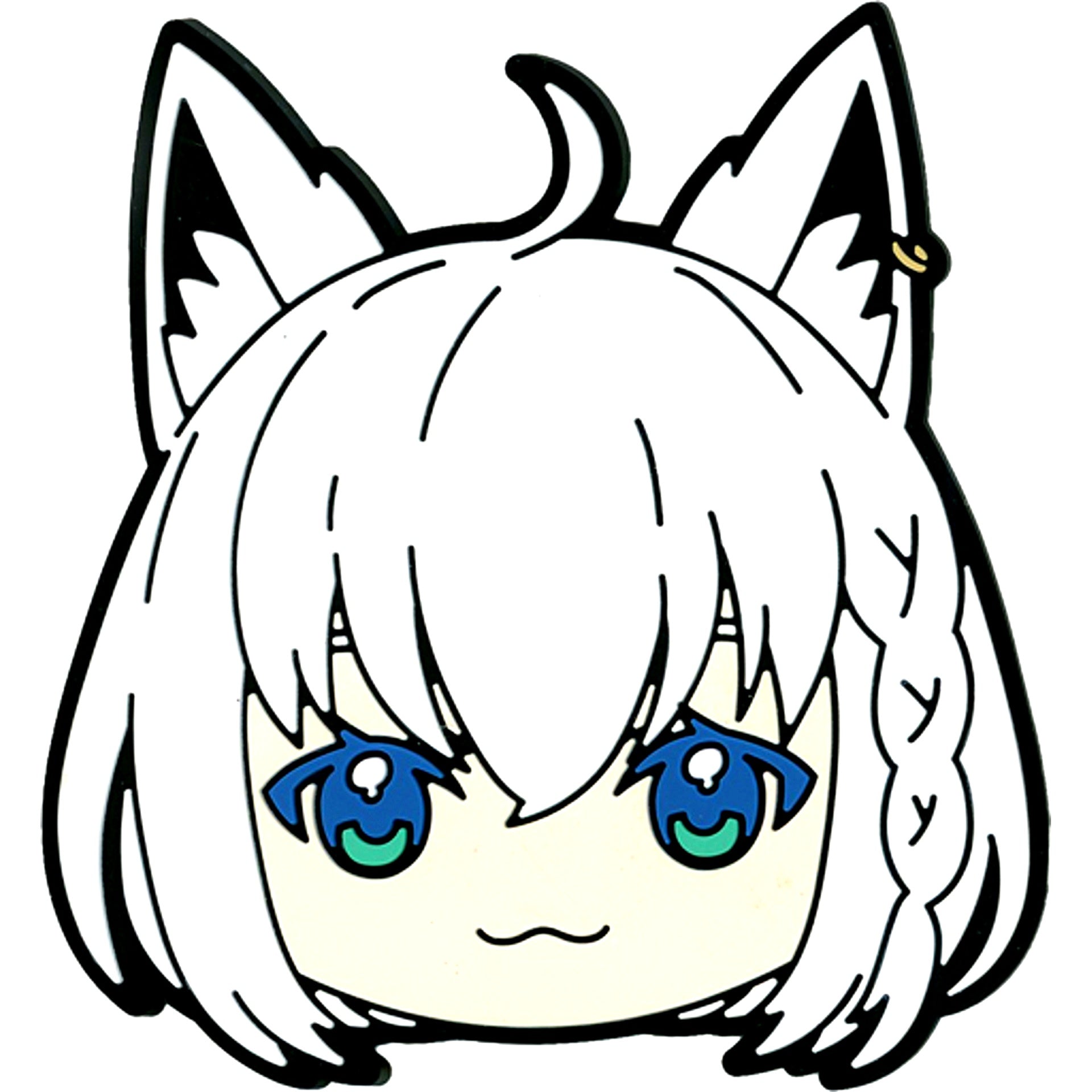 Shirakami Fubuki Face Rubber Coaster Prize hololive Kuji Holo Life Face Rubber Coaster [USED]