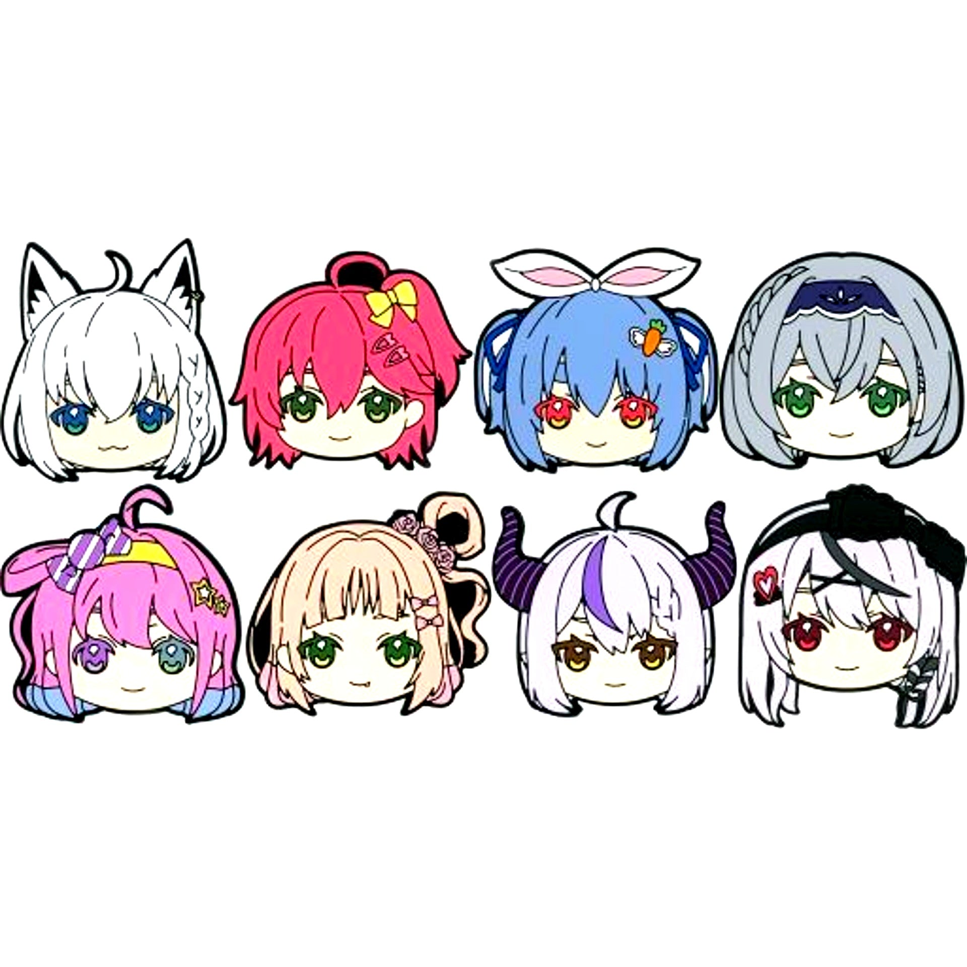 Set of 8 Face Rubber Coaster Prize hololive Kuji Holo Life Face Rubber Coaster [USED]