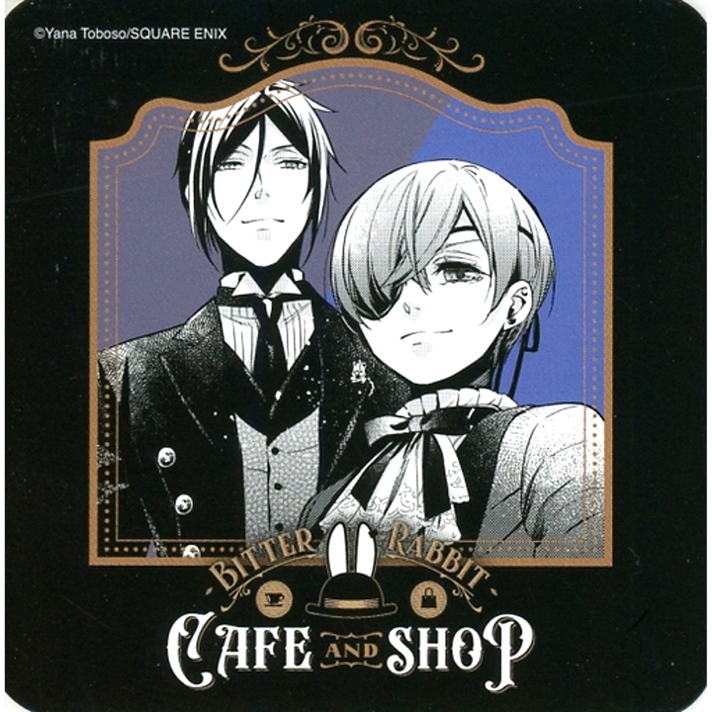 Sebastian and Ciel Standing Original Coaster Black Butler Black Label Bitter Rabbit CAFE AND SHOP First Half Tokyo Exclusive Menu Order Bonus [USED]