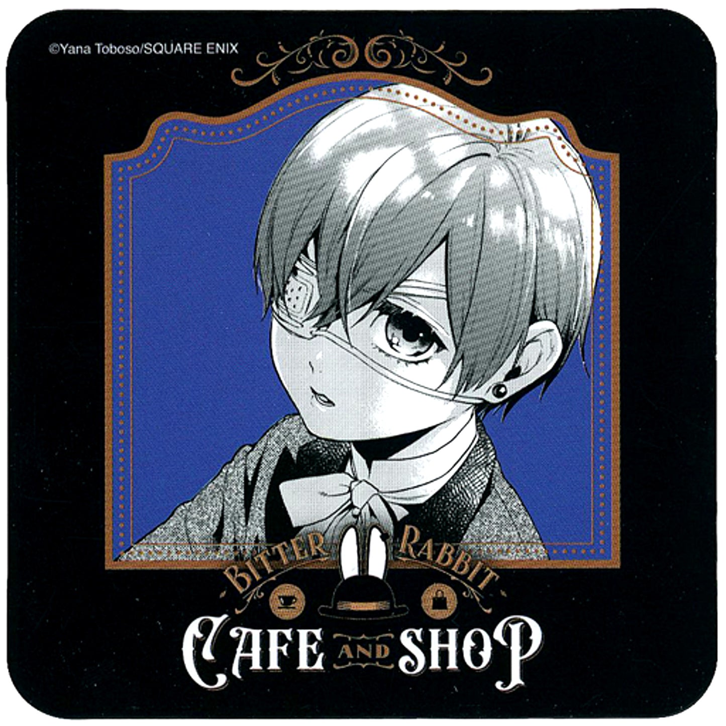 Ciel Phantomhive White Eyepatch Original Coaster Black Butler Black Label Bitter Rabbit CAFE AND SHOP Second Half Menu Order Bonus [USED]