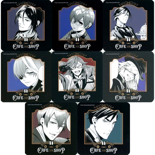 Set of 8 Original Coaster Black Butler Black Label Bitter Rabbit CAFE AND SHOP Second Half Menu Order Bonus [USED]
