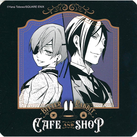 Sebastian and Ciel Back to Back Original Coaster Black Butler Black Label Bitter Rabbit CAFE AND SHOP First Half Osaka Exclusive Menu Order Bonus [USED]