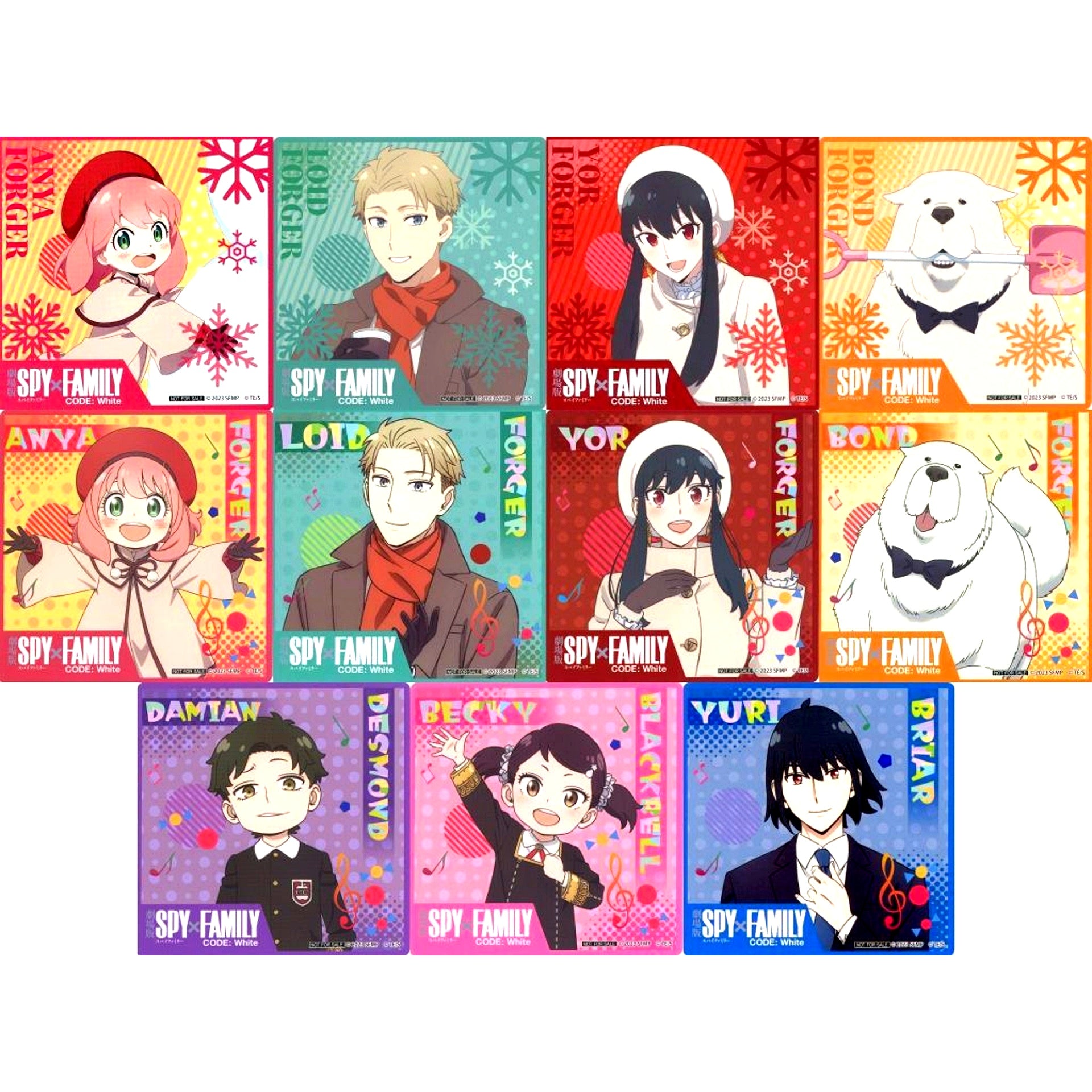 Set of 11 Coaster SPY x FAMILY CODE: White The Movie x Karaoke Manekineko Collab Drink Order Bonus [USED]
