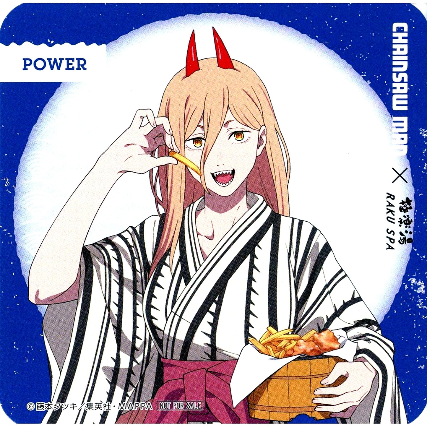 Power Full Body Original Coaster Chainsaw Man x Gokurakuyu RAKU SPA Devil Hunters Day Off Collabo Menu Bonus [USED]
