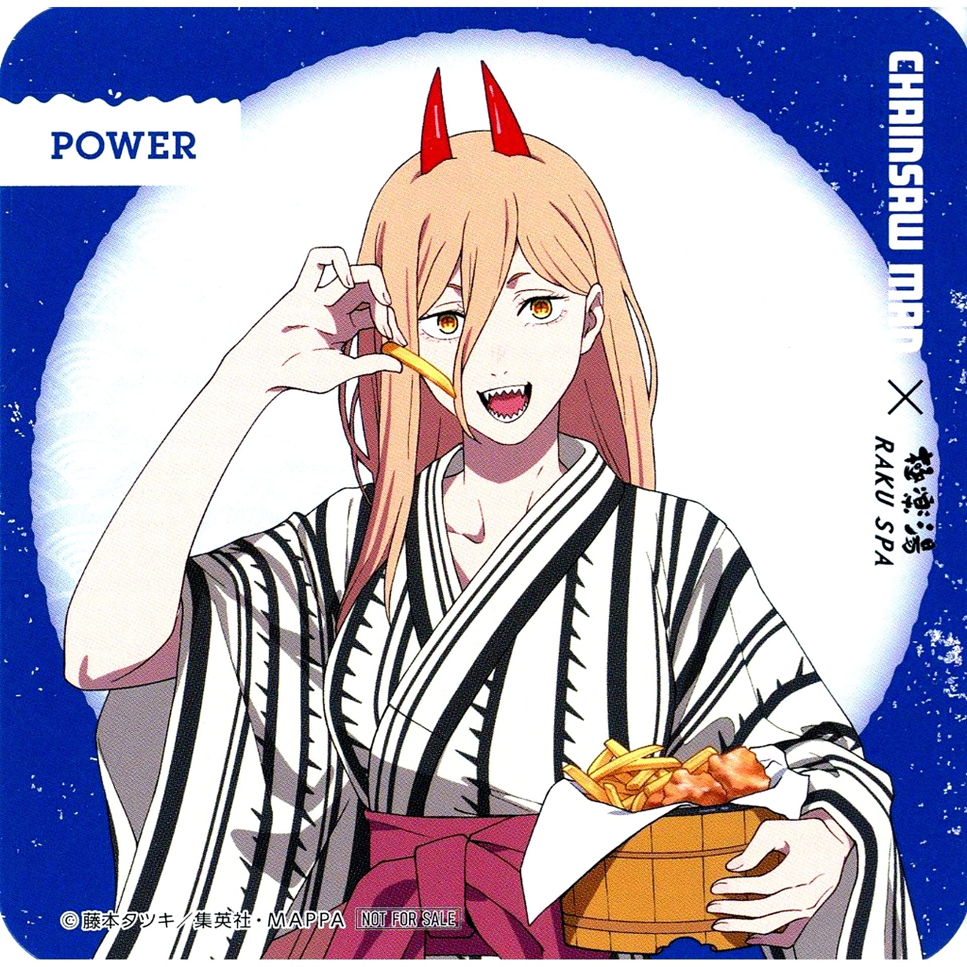 Power Full Body Original Coaster Chainsaw Man x Gokurakuyu RAKU SPA Devil Hunters Day Off Collabo Menu Bonus [USED]